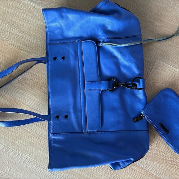 Rebecca Minkoff Bowery leather cobalt Blue Tote Bag with black hardware - Picture 4 of 7